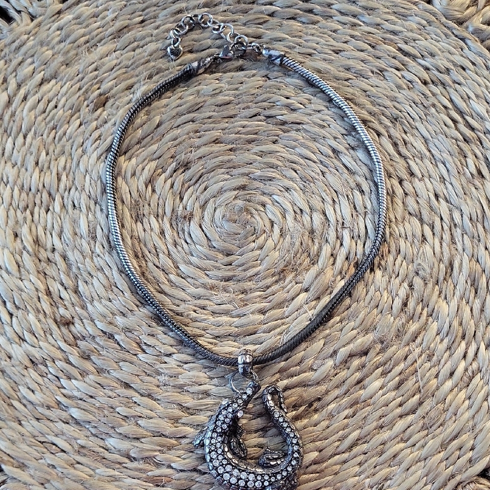Elegant Brighton Silver Necklace with Crystal Accents
